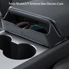 For Tesla Model 3 Model Y Silicone Glasses Frame Organizer Center Armrest Hidden Storage Box Organizer Car Interior Accessories