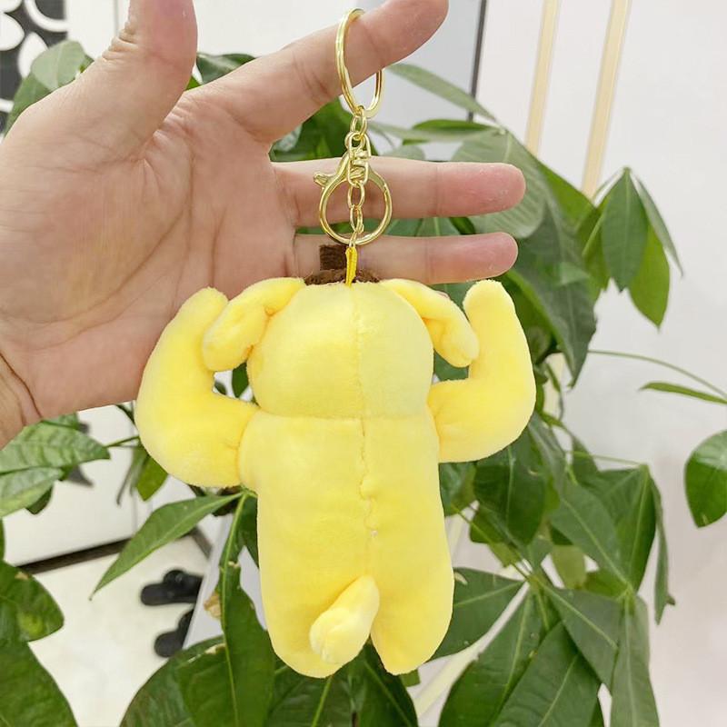 Soft And Squishy Yellow Dog Plush Pendant Keychain Fun Pudding Design Perfect Gift