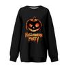 Women's Casual Fashion Printed Long Sleeved Knitted Sportswear Top, Loose Fit Halloween
