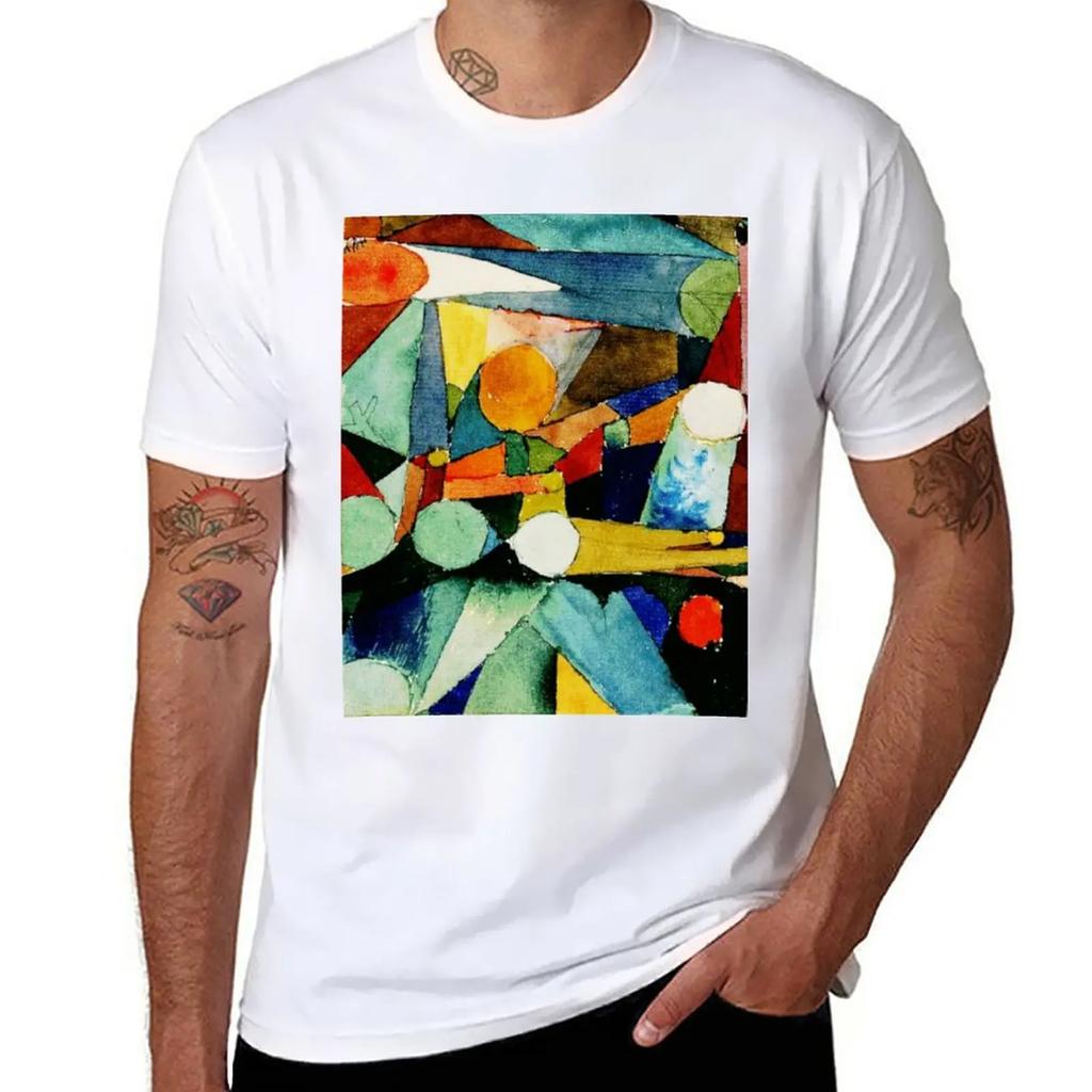 Colour Shapes | Paul Klee Abstract Watercolor Art T-Shirt vintage anime sublime fruit of the loom mens t shirts