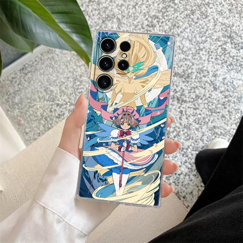 Чехол для телефона с аниме Card Captor Sakura для Samsung S24 S23 Ultra 5G S22 S20 S10 Plus S21 FE Прозрачные чехлы Cover Galaxy S24Ultra Funda