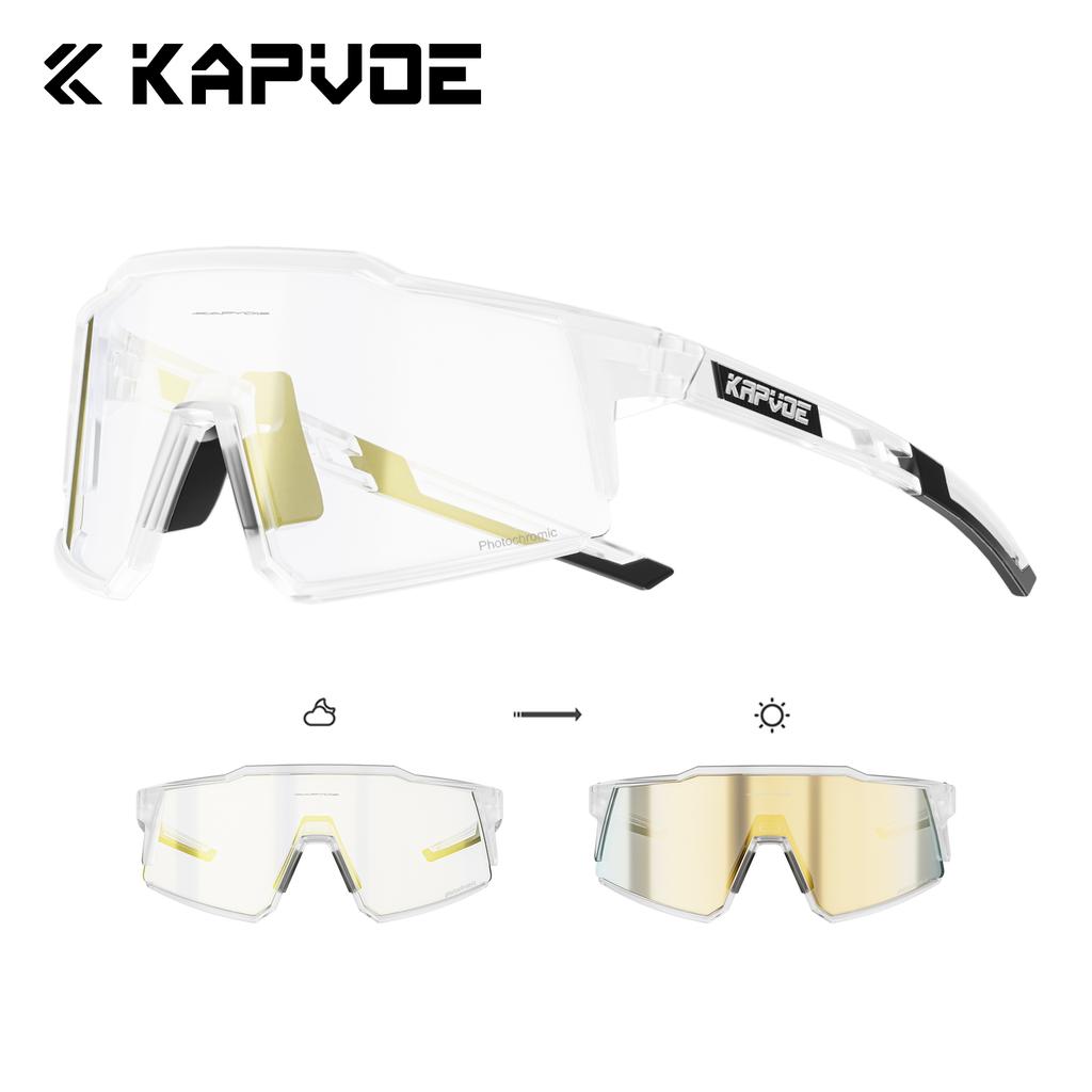 Фотохромные солнцезащитные очки Kapvoe для мужчин, велосипедные очки UV400, прозрачные для горного велосипеда MTB, переходящие, спортивные очки для женщин
