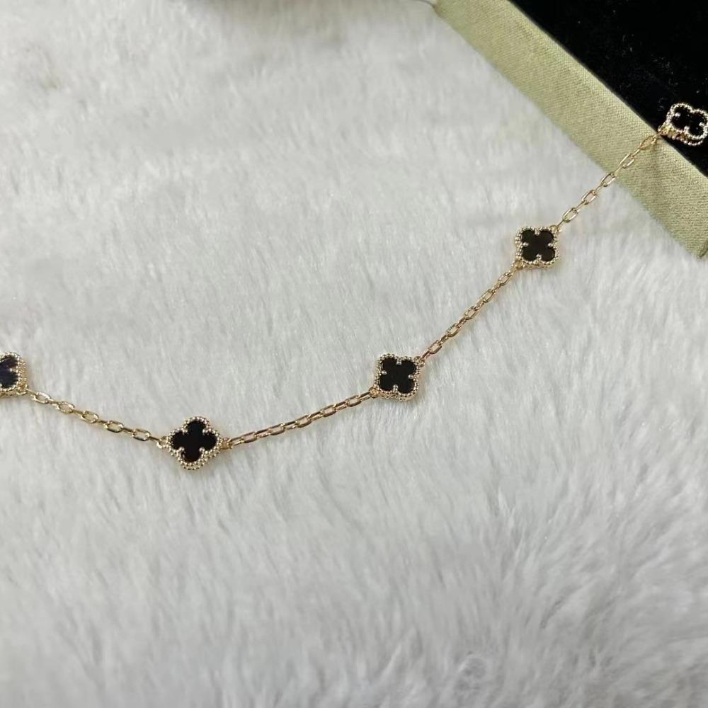 Высококлассный браслет «Четырехлистный клевер», мини-браслет «Шестицветик», браслет из красного халцедона и черного агата, женский браслет