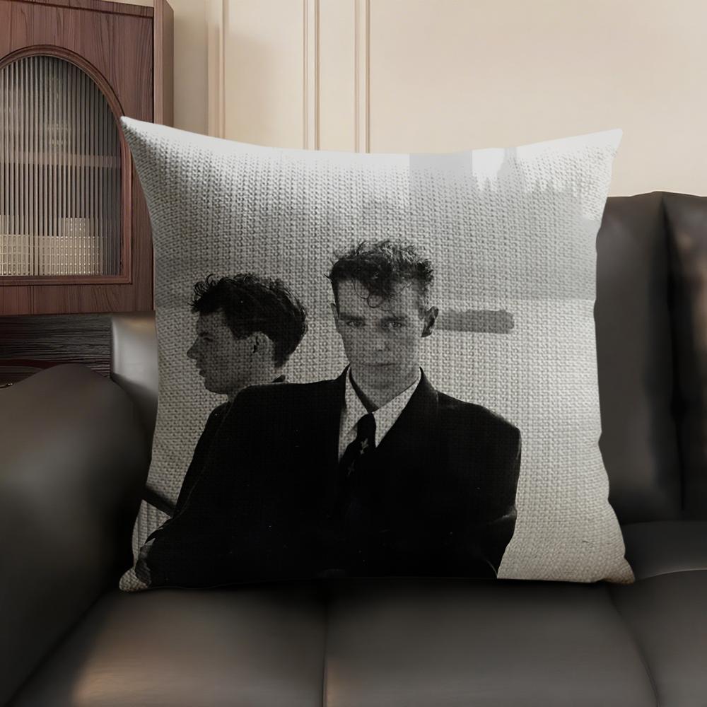 Music PPet Shop Boys Band Cushion Cover Natural Linen Organic Fabric DoubleSided Printing Sofa Home Decor Gift Pillow Case
