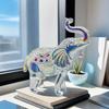 Crystal Transparent Elephant Decoration, Crystal Statue Crafts, for Bookshelf Style Home Living Room Office Cabinet Decoration