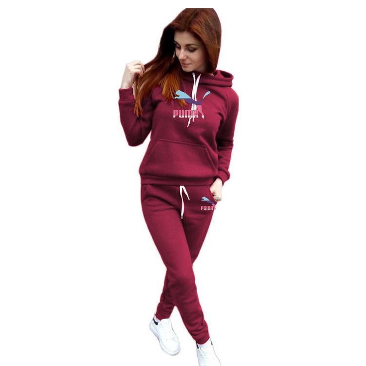 Шикарный женский комплект свитшота с капюшоном и джоггеров - Ретро европейско-американский стиль