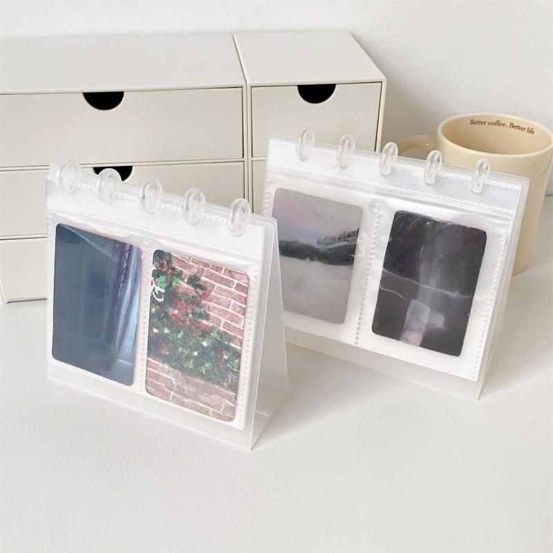 Новый прозрачный настольный фотоальбом DIY Держатель для фотокарточек Декор Простота Карточка кумира Дисплей для фотографий Папка Хранение Фотокарточка