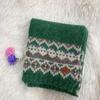 Зеленый вязаный шарф в стиле Fair Isle 2024: Зимний корейский стиль, Рождественская атмосфера, Толстая и теплая манишка для мужчин и женщин