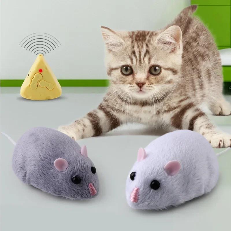 Интерактивная электронная игрушка для кошек, вращающаяся на 360°, имитация крысы, мыши, игрушки-мыши на пульте дистанционного управления для кошек и собак, питомцев