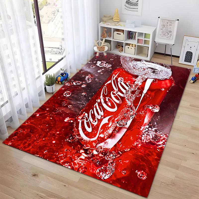 Christmas gift Halloween themed cola beverage Coca Cola carpet is suitable for living room and bedroom doormats office balcony decorative carpet V3