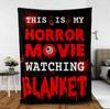 Watching horror movies digital-printed polyester Bedroom velvet flannel soft sofa cover blanket Fleece soft sofa cover blankets
