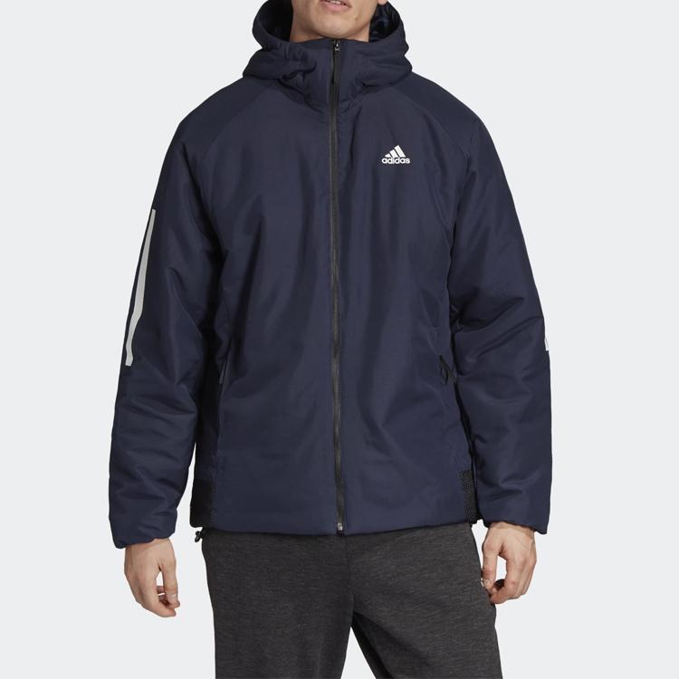 adidas Куртка с капюшоном BTS 3S, зимняя мужская спортивная куртка Legendary-Ink-Blue DZ1408