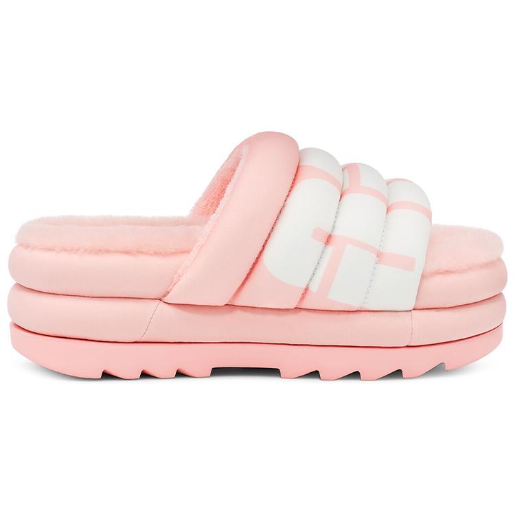 UGG Макси Шлепанцы Логотип Розовый Гребешок Женские 1127067-PSLP