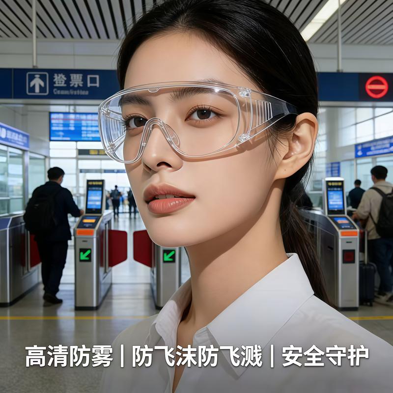 Transparent high-definition thickened protective goggles, dustproof, impact-resistant, wind and sand splash-proof, labor protection, unisex, anti-fog