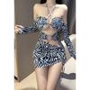 Ladies' Sexy Lingerie Leopard Print Nightclub Passionate Role-playing Uniform Temptation Lace Up Hollow Out Hot Pajamas
