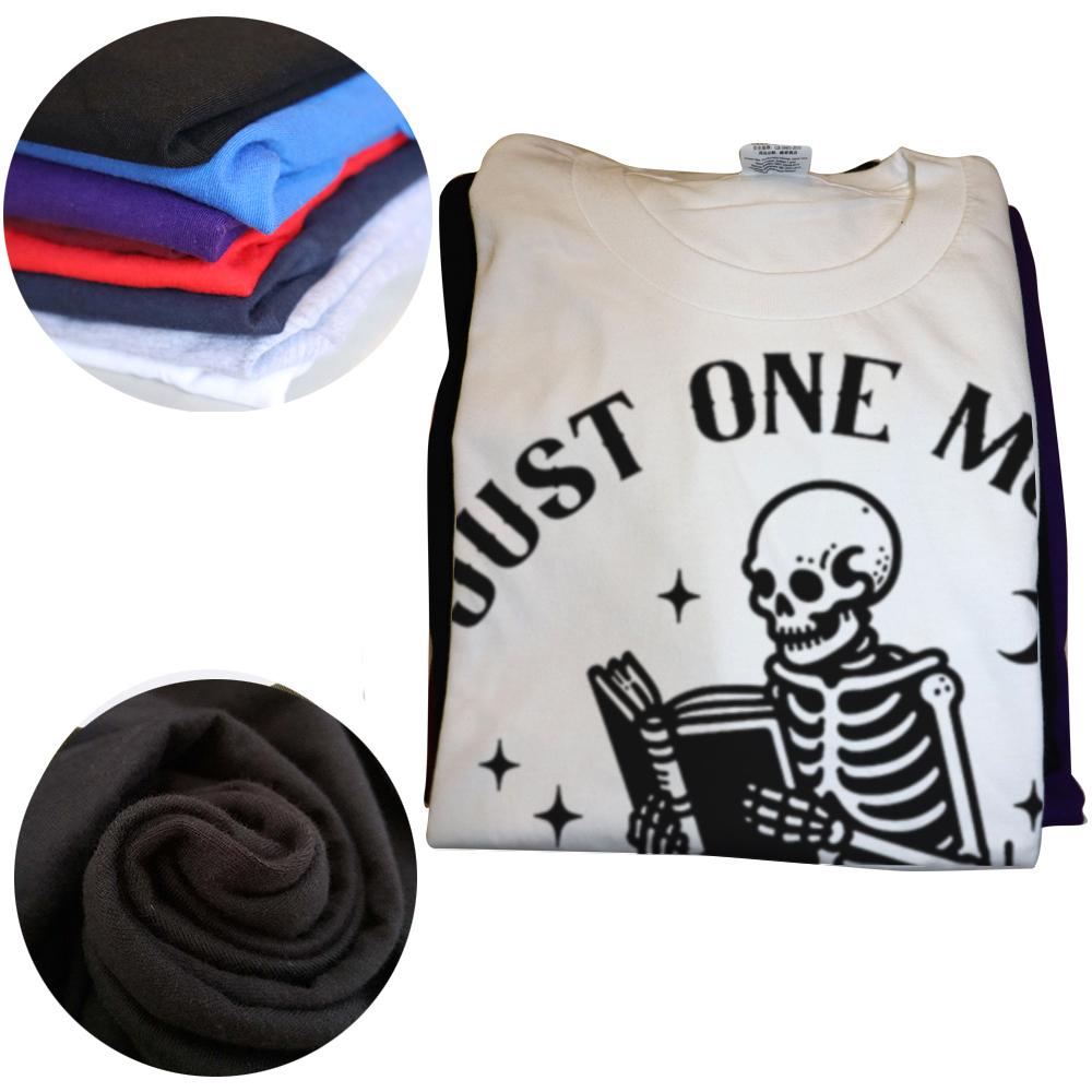 Еще одну главу Футболки Забавная футболка с черепом и книжным червем Любитель книг Чтение Учитель Футболка Женская Мужская Хлопок Футболки с коротким рукавом