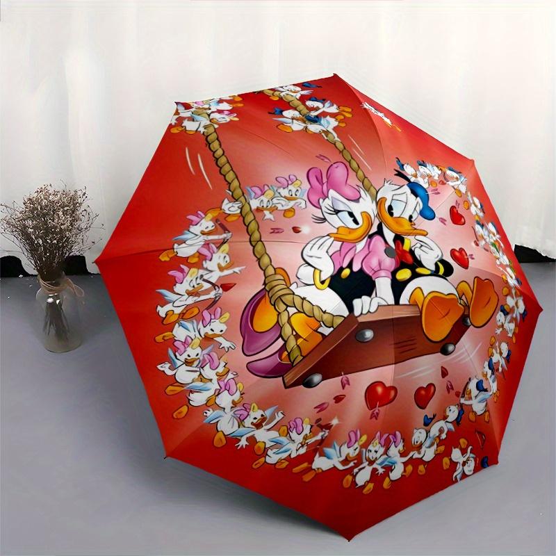 Donald Duck & Daisy Duck Romantic Swing Automatic Opening and Closing Umbrella - Suitable for Various Occasions, Outdoor Activities, Lightwe