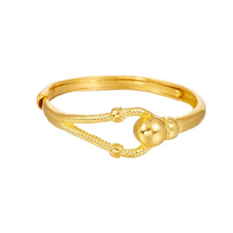 Unique Twisted Copper Gold Plated Adjustable Ring For Women Modern Style