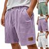 Мужские вельветовые шорты в стиле business casual с эластичным поясом