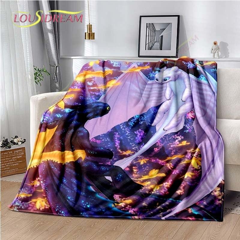 Мультяшное одеяло Как приручить дракона, милое, легкое, постельное белье, супер мягкое, теплое, фланелевое одеяло для кровати, гостиной, дивана