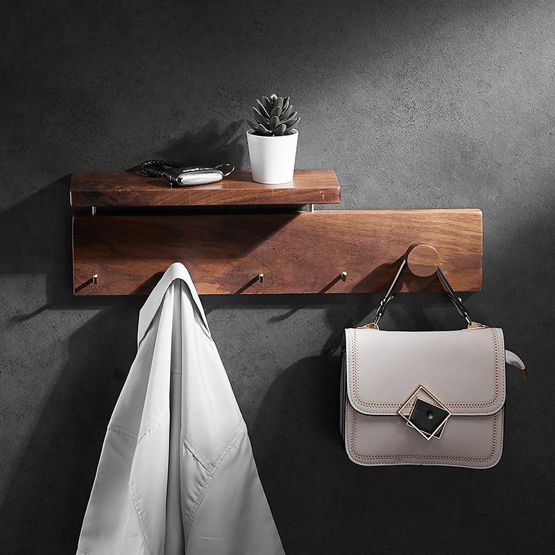 Массив дерева Навесной крючок для одежды в ванную комнату Настенная полка-вешалка Полотенцедержатель Крючок для одежды и шляпы в спальню Навесные полки для ванной