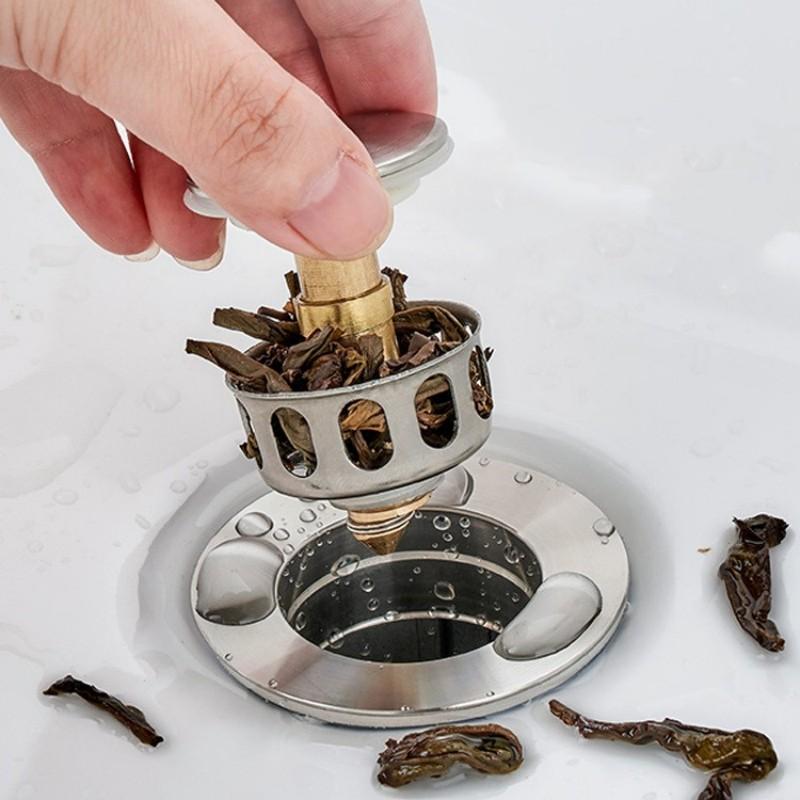 Basin Drains Universal Metal Filter Valve Pop-up Drainer Waster Stopper Bathtub Strainer Plug Hair Catchers Bathroom Accessories