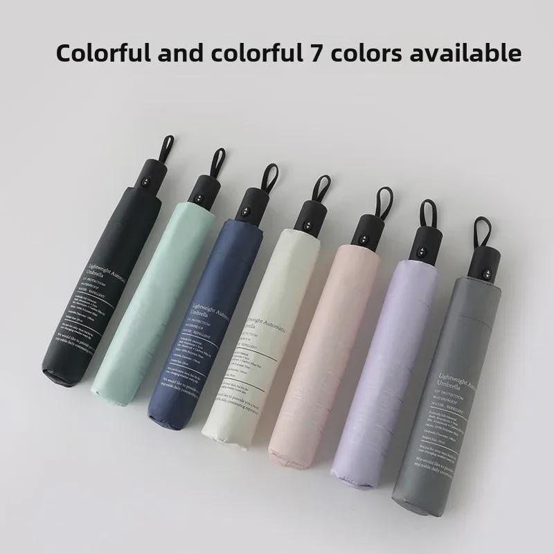 Сверхлегкий автоматический зонт длиной 108 см — двойного назначения, черный клей, защита от УФ-излучения, UPF50+, для солнца и дождя, компактный дизайн.