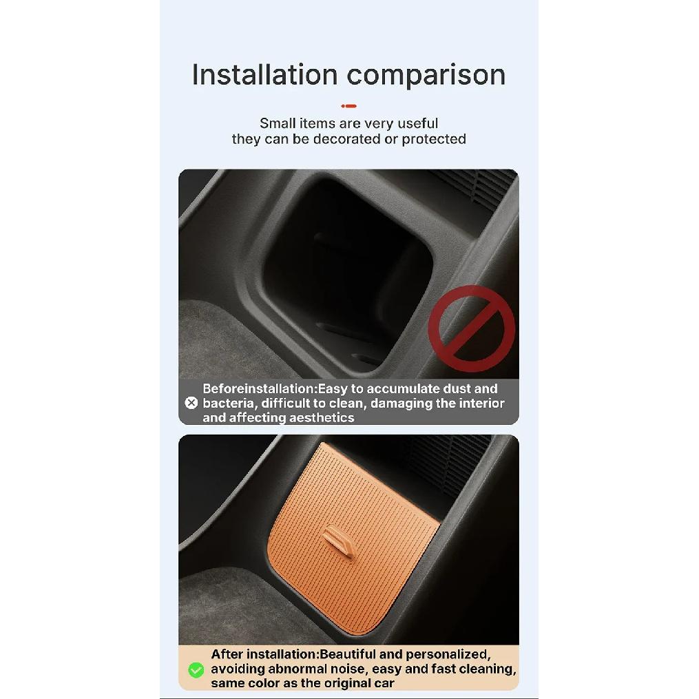 Custom Silicone Storage Box Cover For Xiaomi Yu7 2025 2026 Storage Box Center Hidden Box Organizer Interior Accessories