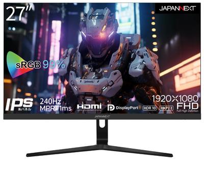 Игровой монитор JAPANNEXT 240 Гц 1 мс Full HD 1920x1080 Разрешение IPS Панель Дисплей Светлый Вид 27 дюймов (Совместимость с HDMI/DisplayPort/VESA/Синий