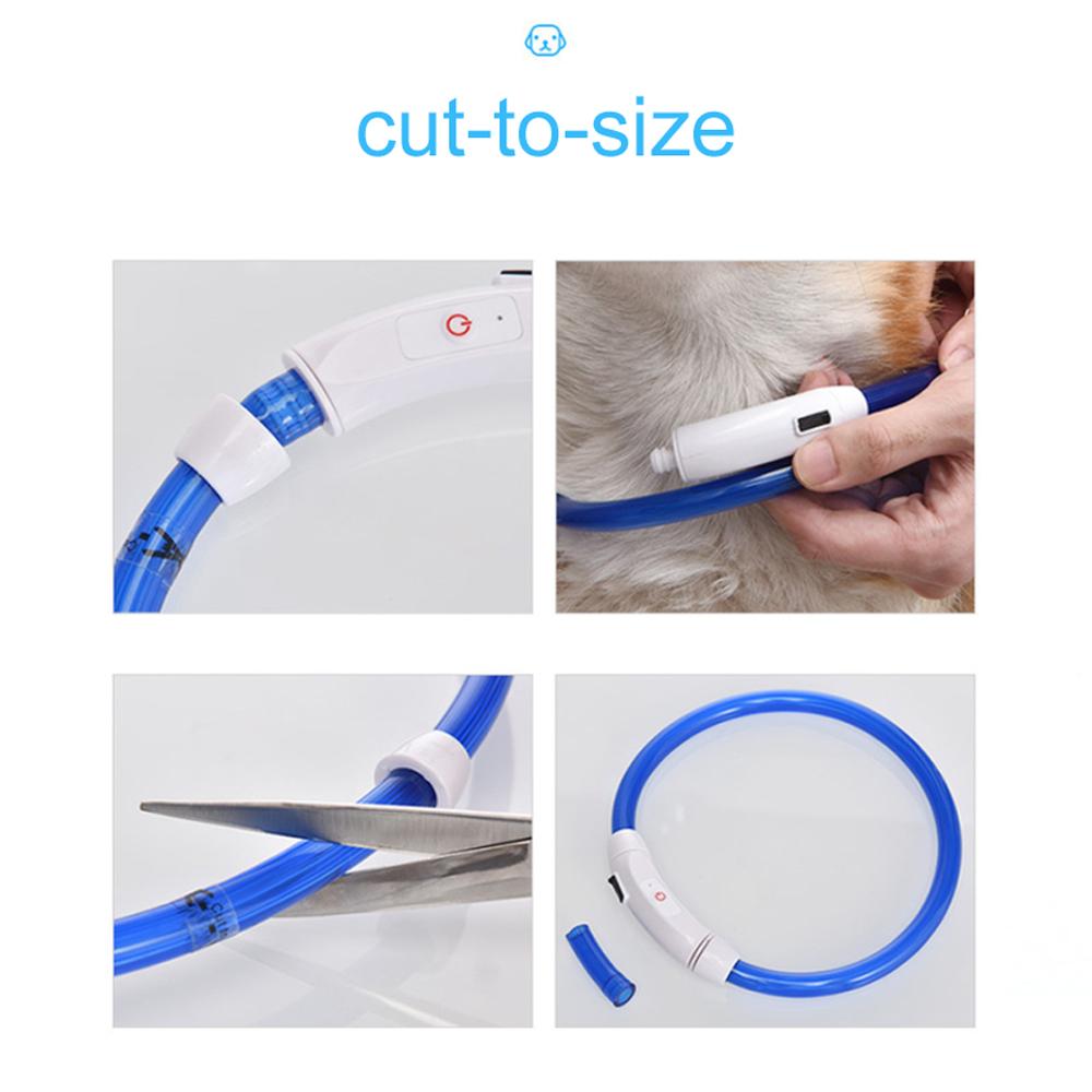 Светодиодный ошейник для собак с перезаряжаемой USB-вспышкой, ожерелье для собак, светильник из ПВХ, ошейник для безопасности домашних животных для большого и среднего размера