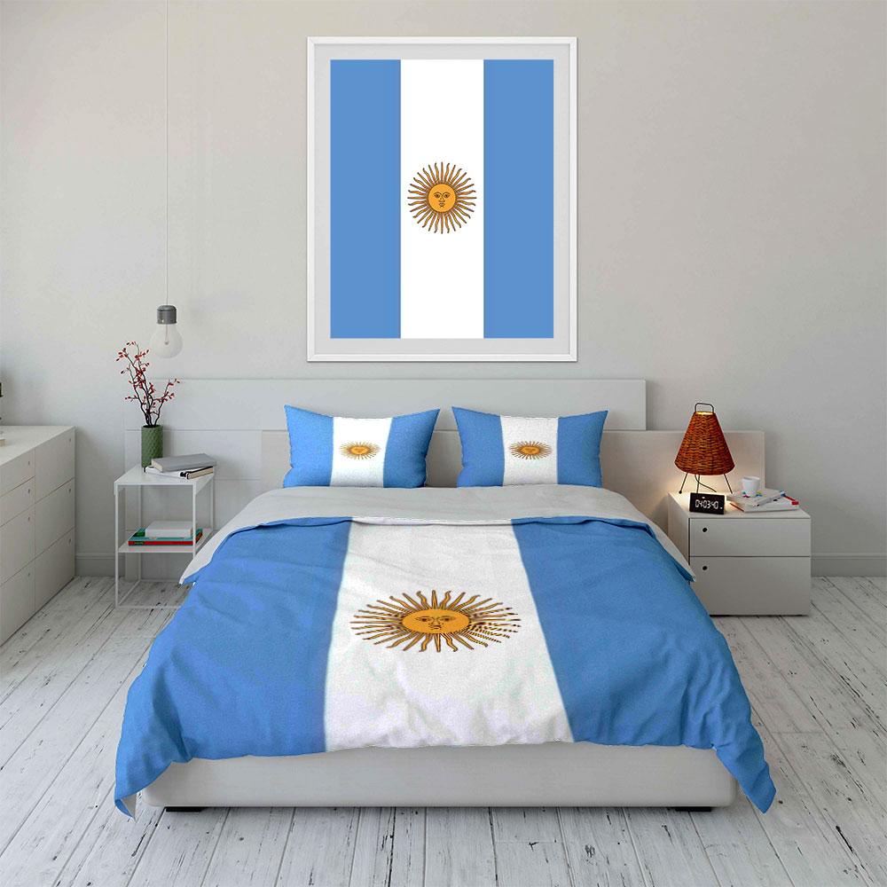 Argentinian Flag Bedding Set Bedding Duvet Cover Set Duvet Cover Pillowcases (1 * Duvet Cover 2 * Pillowcases, without duvet insert)