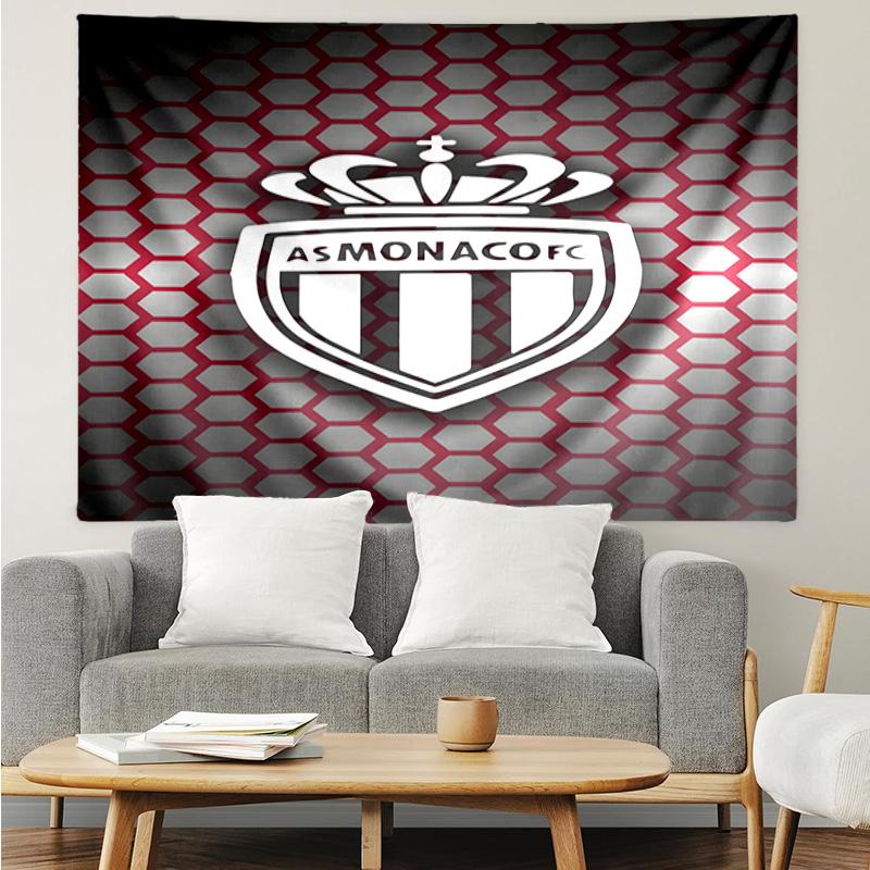 Monaco Football club Printed Printed Tapestry, for Bedroom,Livingroom, dormitory, Large Wall Decor, Fabric Decor Fan Birthday Gifts