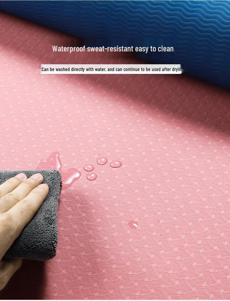 High-End Non-Slip TPE Yoga Mat with Body Alignment Lines for Men & Women Fitness Training, Dual-Color Design, Ideal for Home Use.