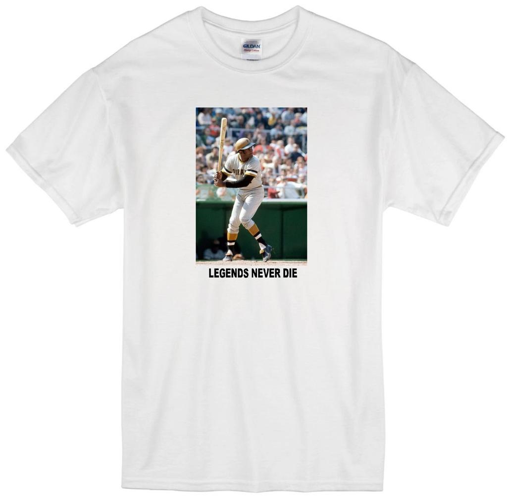 ROBERTO CLEMENTE LEGEND PITTSBURGH PIRATES BASEBALL WHITE T-shirt JERSEY