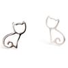 Милые женские и девчачьи милые серебряные серьги-гвоздики в виде животных, серьги-гвоздики в виде кошки, ювелирный подарок