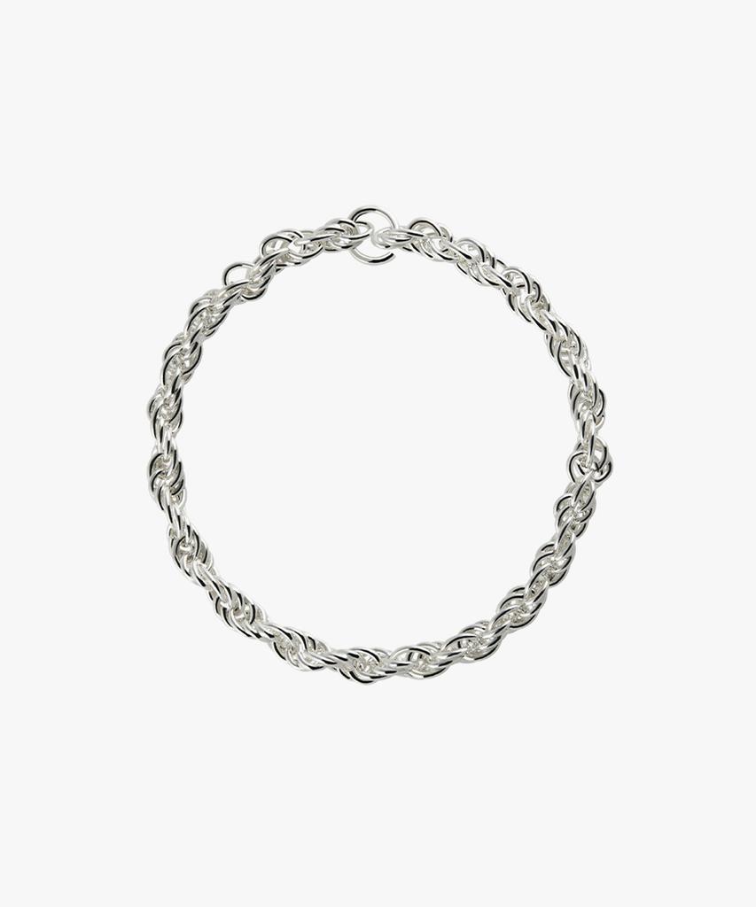 Helene Jewelry Серебряное кольцо с плетеной цепочкой-веревкой 925 пробы (Тип Б)