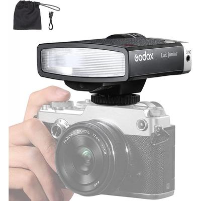 Godox Вспышка Lux Junior Retro Camera Strobe Speedlight GN12 6000K±200K CCT Автоматический и ручной режим 11-164 Мощность вспышки Фокусное расстояние 28 мм Совместимость с пленкой