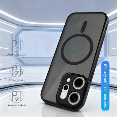 Чехол для OPPO Reno 14 13 12 Pro 5G Armor Матовый Матовый Прозрачный Магнитная Беспроводная Зарядка Крышка Для OPPO Reno 14F 13F 12F 5G Coque
