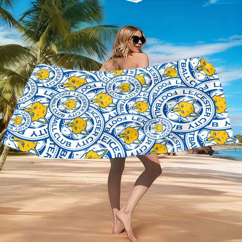 Fc Crest Design Printed Microfiber Beach Towel, Soft And Absorbent, Quick-Dry, Ideal for Summer Travel, Beach Essential, Swimming Pool