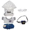 Niannyyhouse 15cm Plush and Cotton Doll Accessories Clothes Hoodie, T-shirt, Shorts, Backpack, Glasses, (White, 15cm)