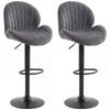 Bar Stools Set of 2, Swivel Barstools with Back, Adjustable Height and Footrest for Kitchen Island, Dining Room, Grey