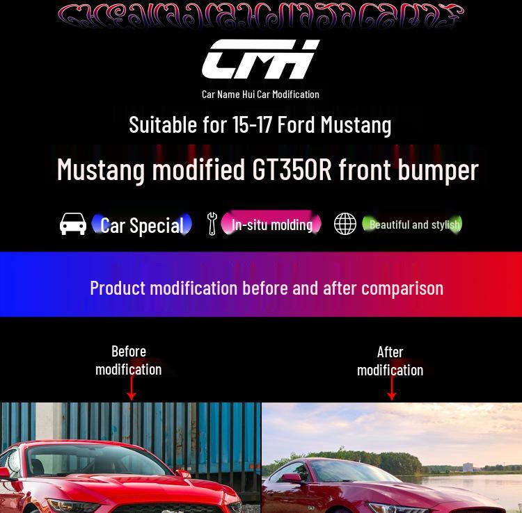 Совместимый передний бампер для 2015-2017 Ford Mustang GT350 Shelby Обвес