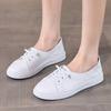 The First Layer of Cowhide Leather Little White Shoes Women's New Summer Platform Casual Pregnant Women Single Shoes One Pedal