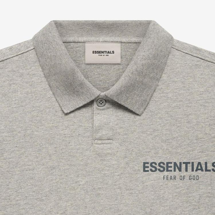 Fear of God Essentials Поло с коротким рукавом Осень/Зима 2021 Унисекс Топы Темно-серый Овсяный FOG-FW21-595