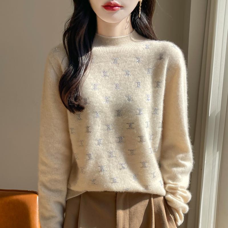 Женский кашемировый свитер Qinghe кашемир 30% кашемир 70% шерсть осенне-зимний кашемировый пуловер мягкий и теплый