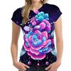 Женская футболка с 3D-цветочным принтом, повседневная одежда в стиле хип-хоп, праздничная футболка с короткими рукавами в стиле Харадзюку, футболка Y2K большого размера