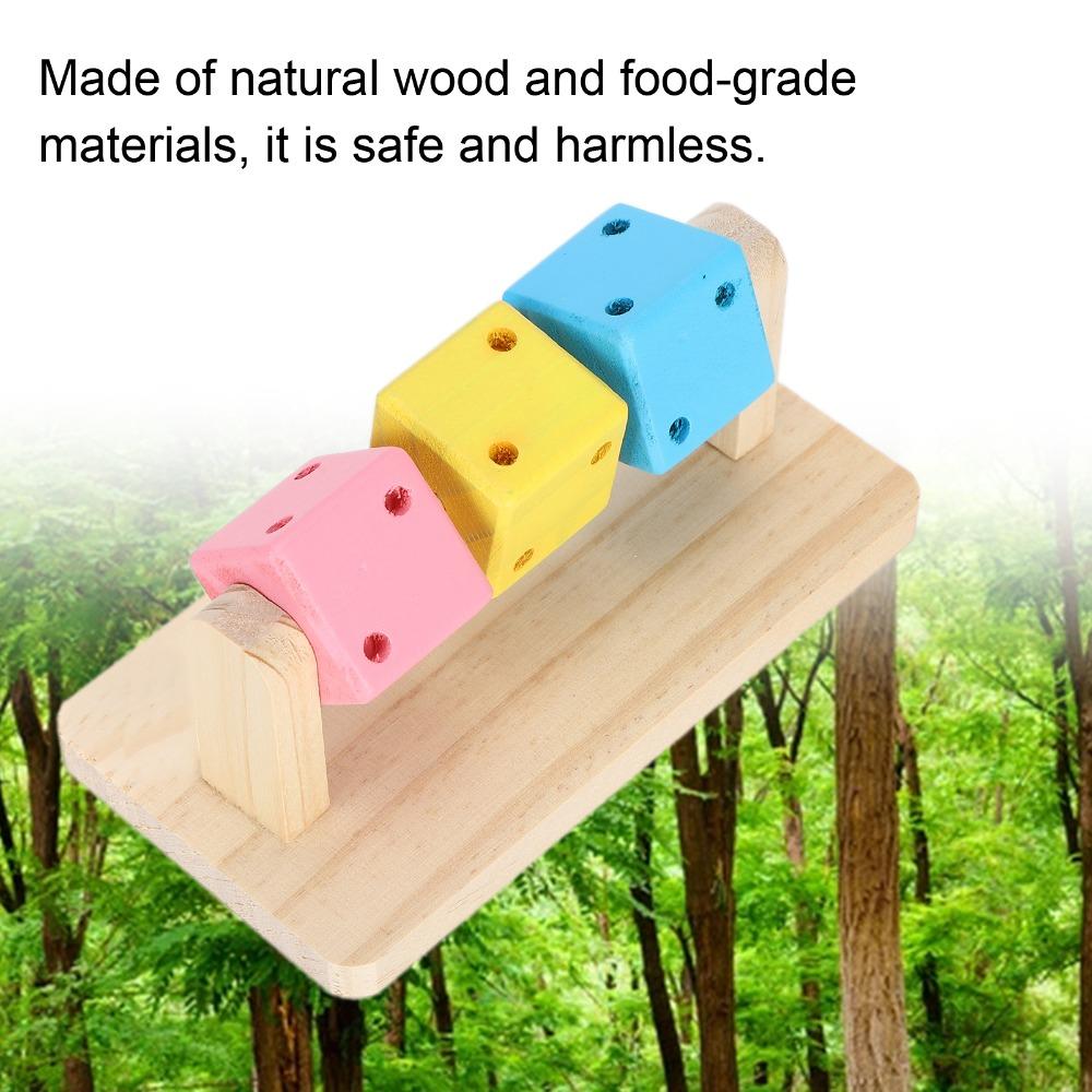Wood Hamster Grinding Toy Chewable Wooden Block Toy Interactive Wooden Chew Toy Small Pets