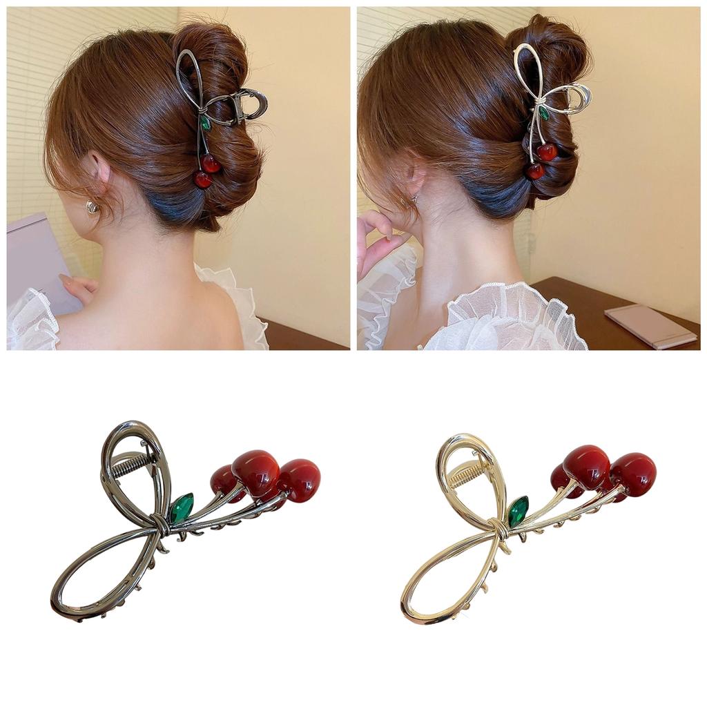Заколка-краб для волос «Вишня» Фруктовая тематика Зажимы для волос 3D Вишня Захват для волос Заколки Сильная фиксация Шпилька для девочек