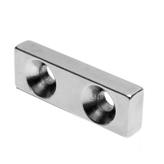 30x10x5 мм N35 кубовидный супер сильный редкоземельный неодимовый магнит на холодильник с двумя отверстиями