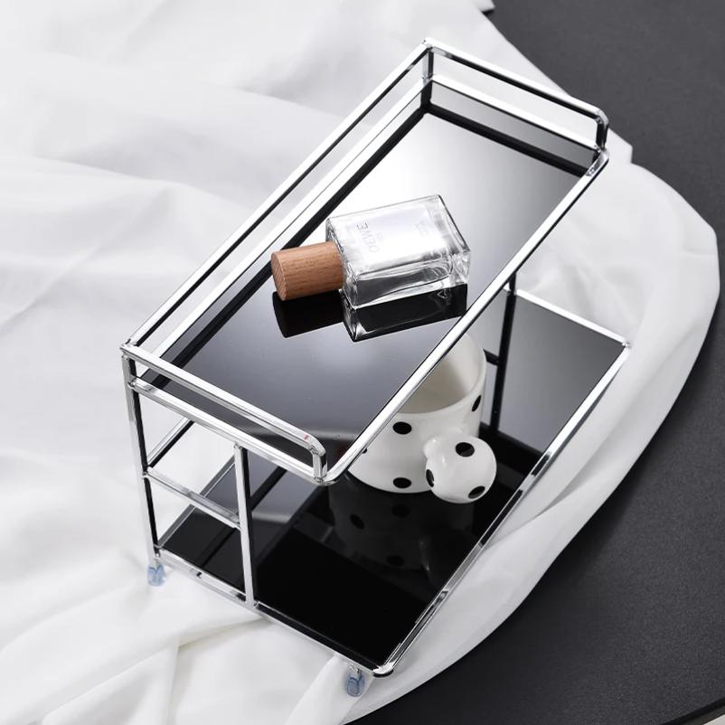 Metal Desktop Layered Storage Rack, Double-Layer Desk Storage Rack, Water Cup and Coffee Cup Storage Rack,